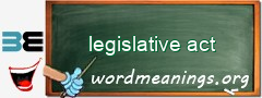 WordMeaning blackboard for legislative act